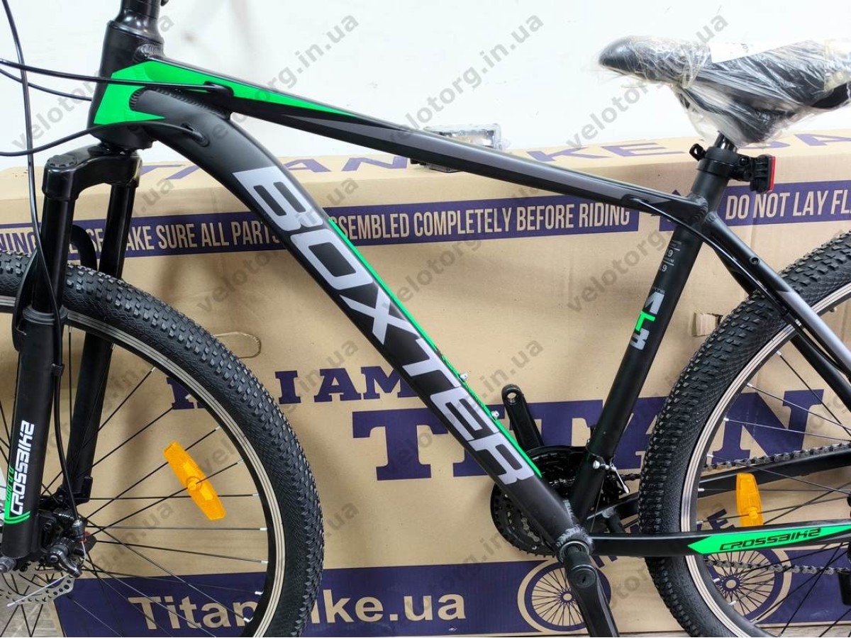 Купити велосипед Crossbike Boxter 29″ рама 19″ black-green – гірський MTB— надійний гірський велосипед для активних поїздок