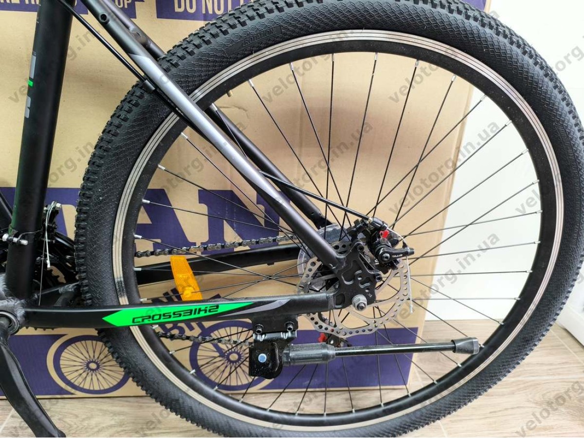 Купити велосипед Crossbike Boxter 29″ рама 19″ black-green – гірський MTB— надійний гірський велосипед для активних поїздок