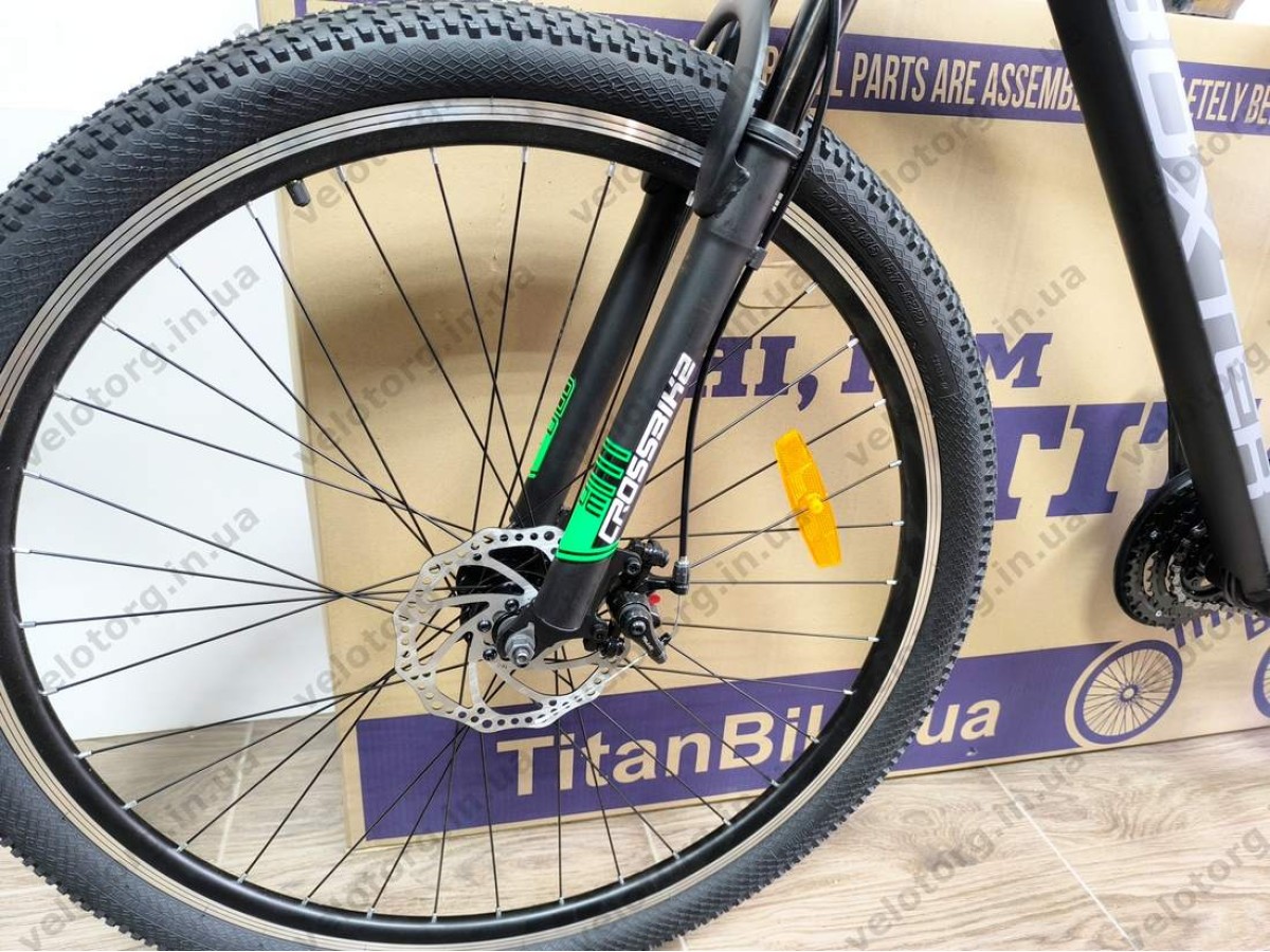 Купити велосипед Crossbike Boxter 29″ рама 19″ black-green – гірський MTB— надійний гірський велосипед для активних поїздок