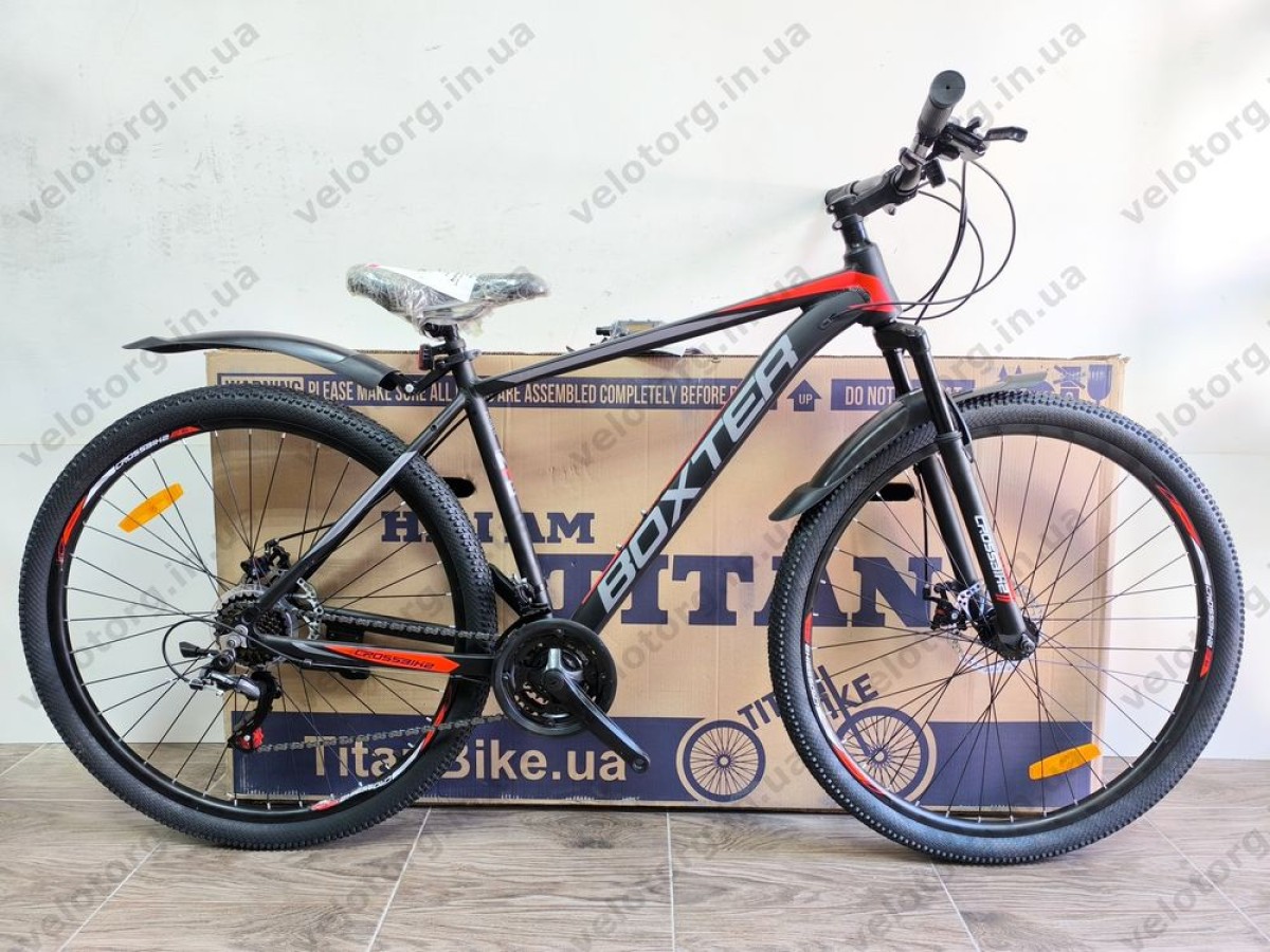 Купити велосипед Crossbike Boxter 29″ рама 19″ black-red – гірський MTB— надійний гірський велосипед для активних поїздок