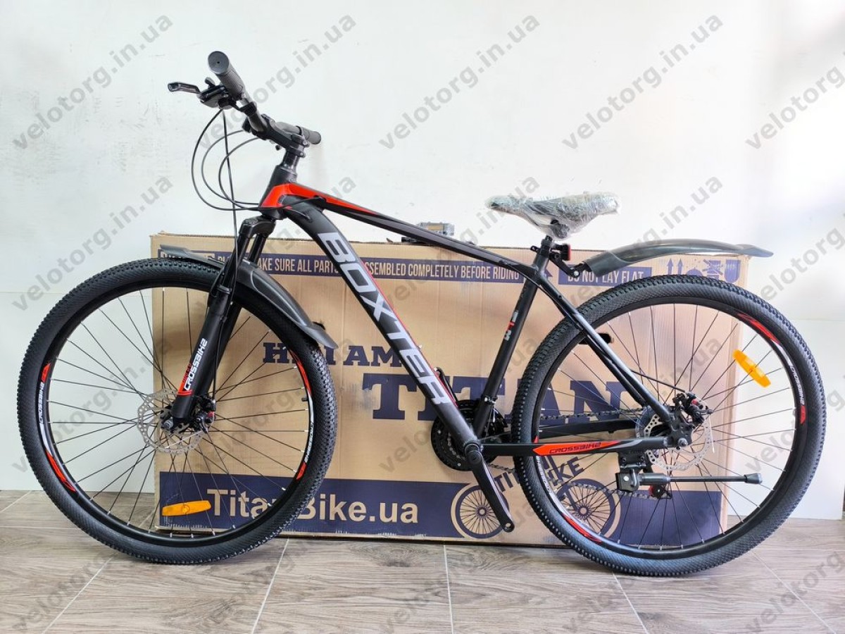 Купити велосипед Crossbike Boxter 29″ рама 19″ black-red – гірський MTB— надійний гірський велосипед для активних поїздок