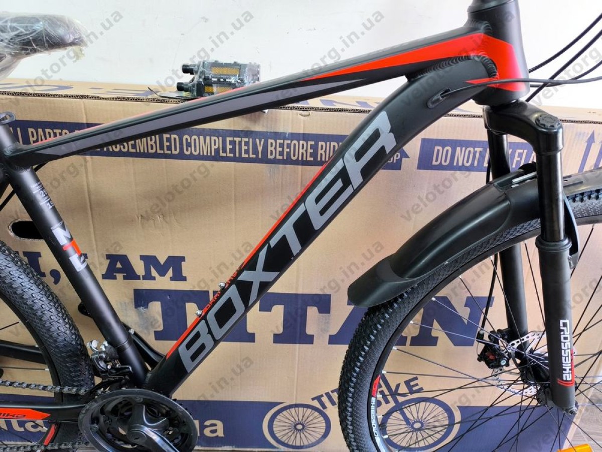 Купити велосипед Crossbike Boxter 29″ рама 19″ black-red – гірський MTB— надійний гірський велосипед для активних поїздок