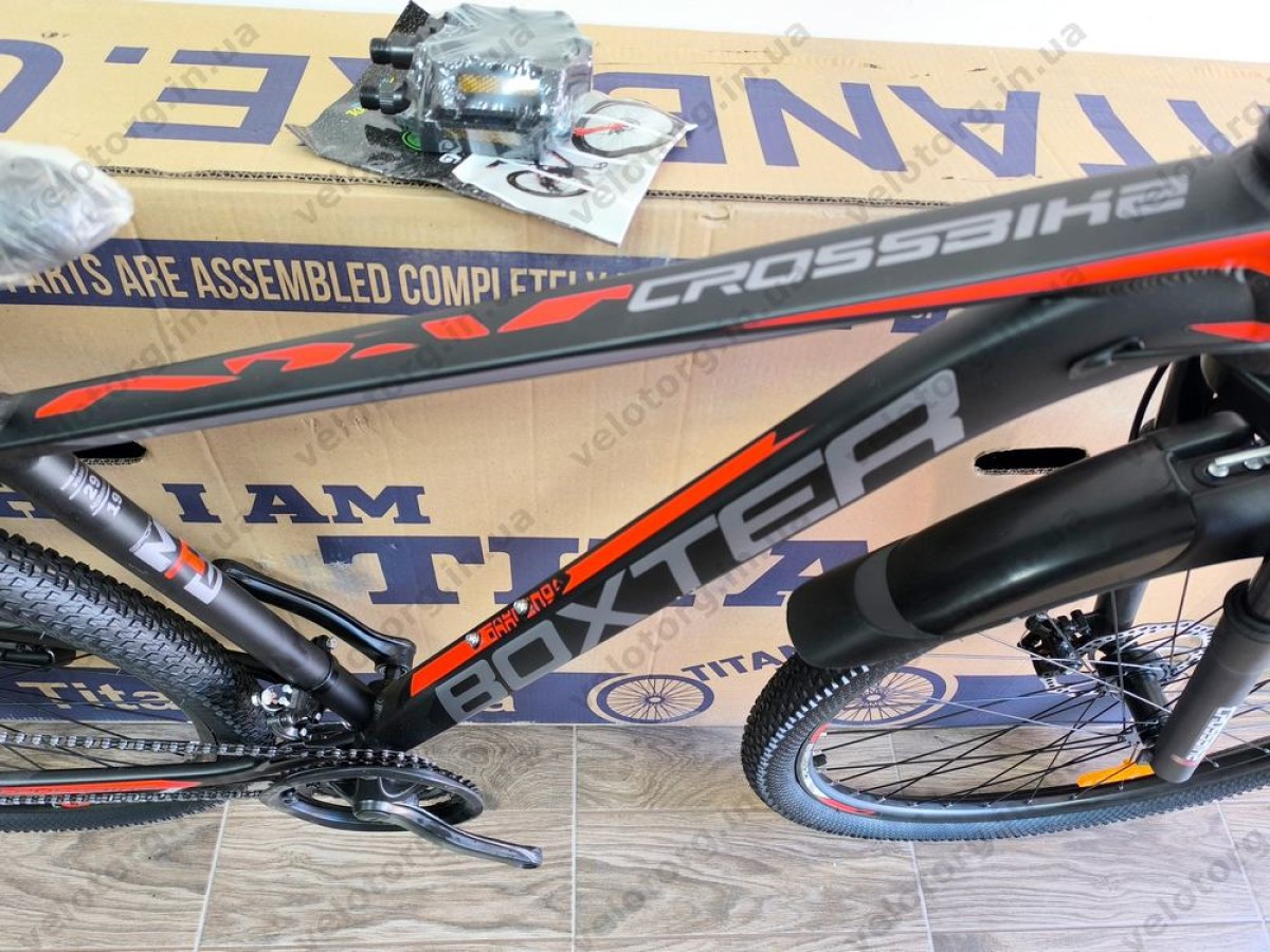 Купити велосипед Crossbike Boxter 29″ рама 19″ black-red – гірський MTB— надійний гірський велосипед для активних поїздок