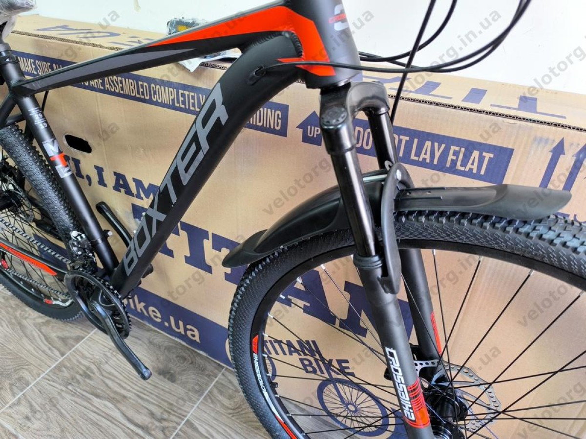 Купити велосипед Crossbike Boxter 29″ рама 19″ black-red – гірський MTB— надійний гірський велосипед для активних поїздок