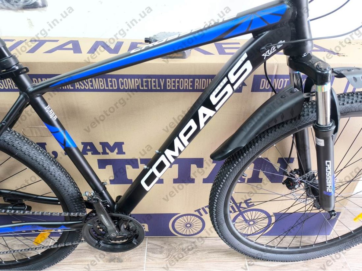 Велосипед Crossbike 29″ Compass рама 20″ black-blue