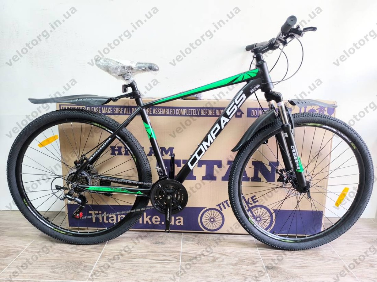 Велосипед Crossbike 29″ Compass рама 20″ black-green