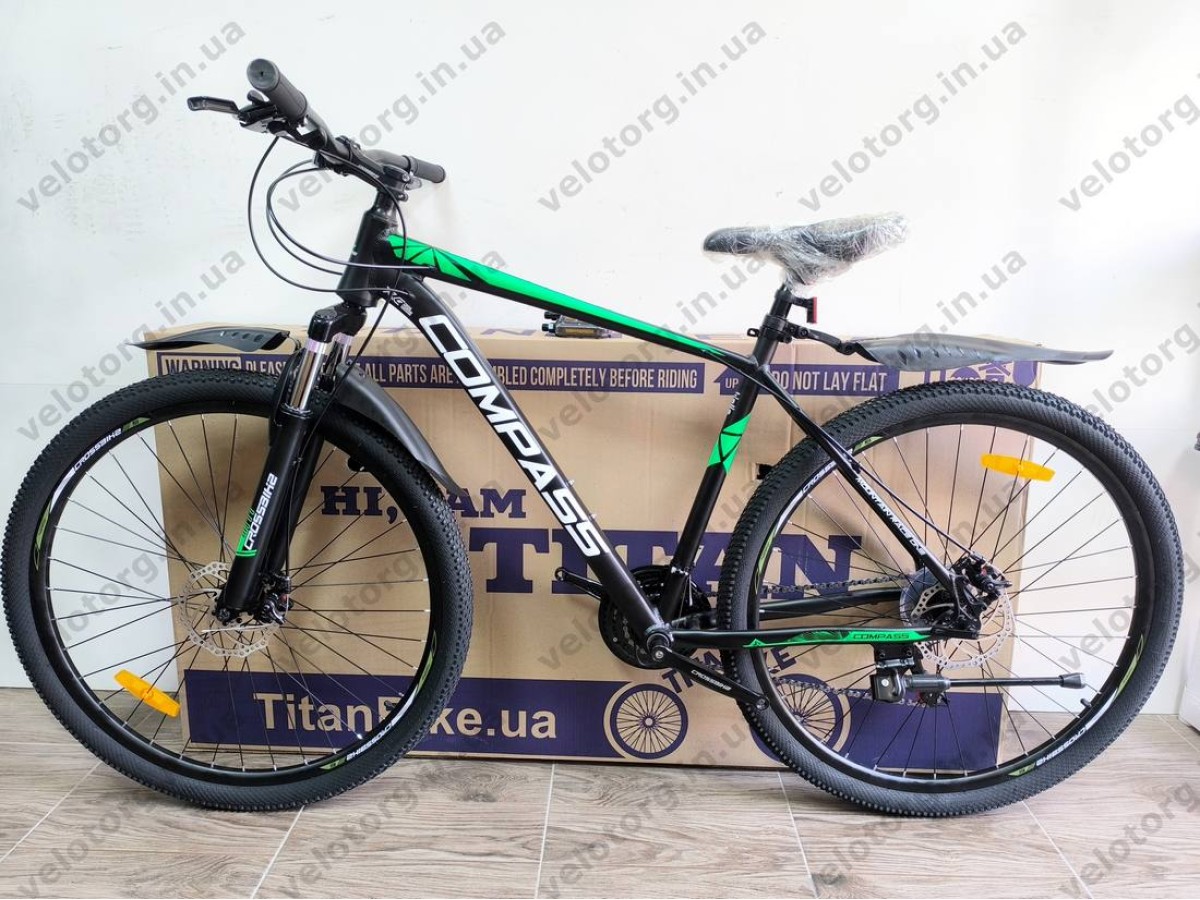Велосипед Crossbike 29″ Compass рама 20″ black-green