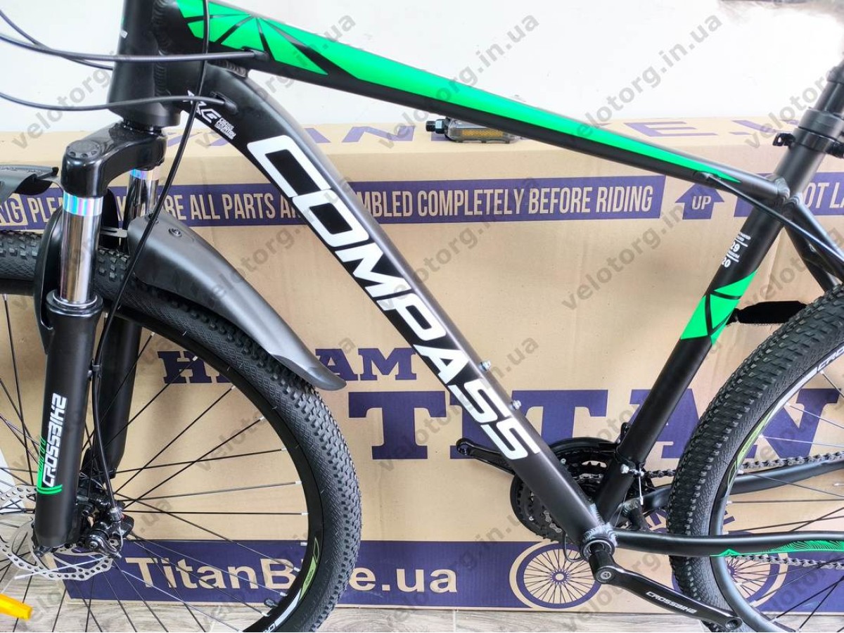 Велосипед Crossbike 29″ Compass рама 20″ black-green