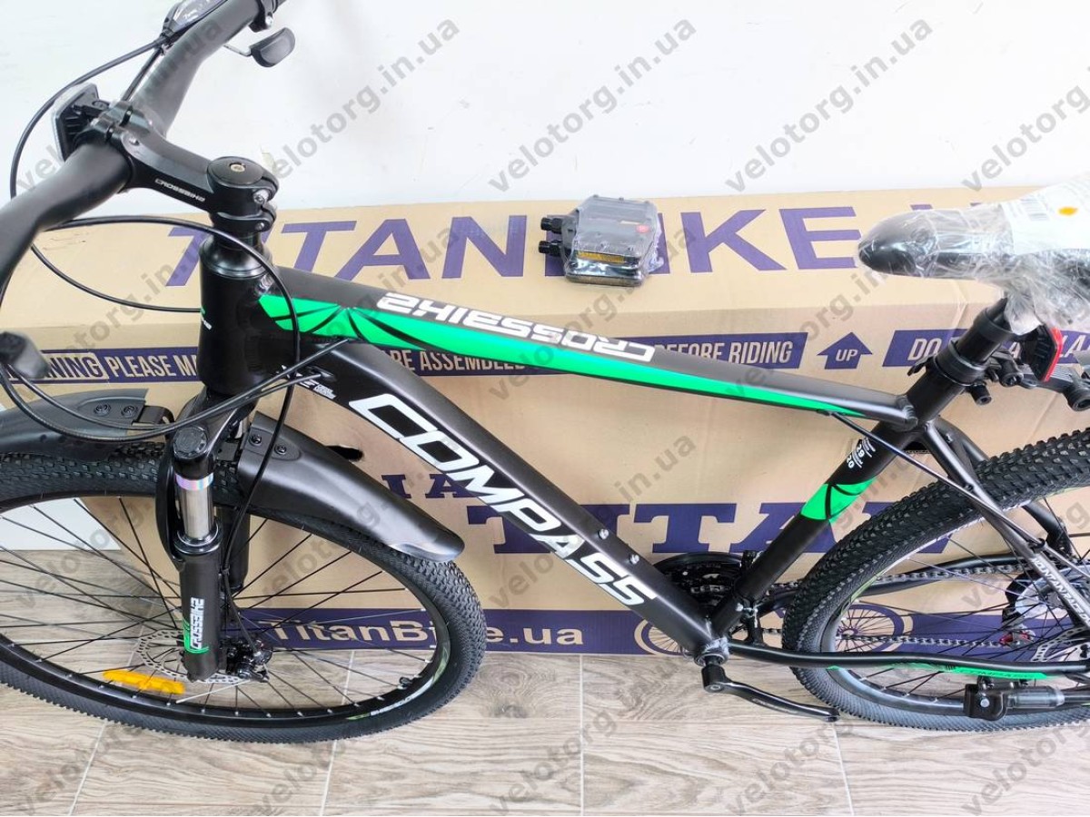 Велосипед Crossbike 29″ Compass рама 20″ black-green