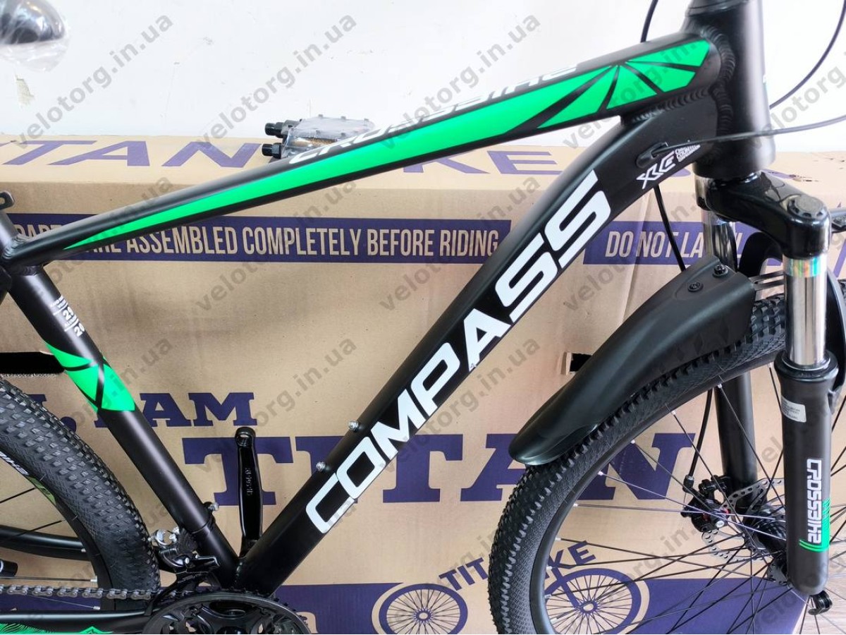 Велосипед Crossbike 29″ Compass рама 20″ black-green
