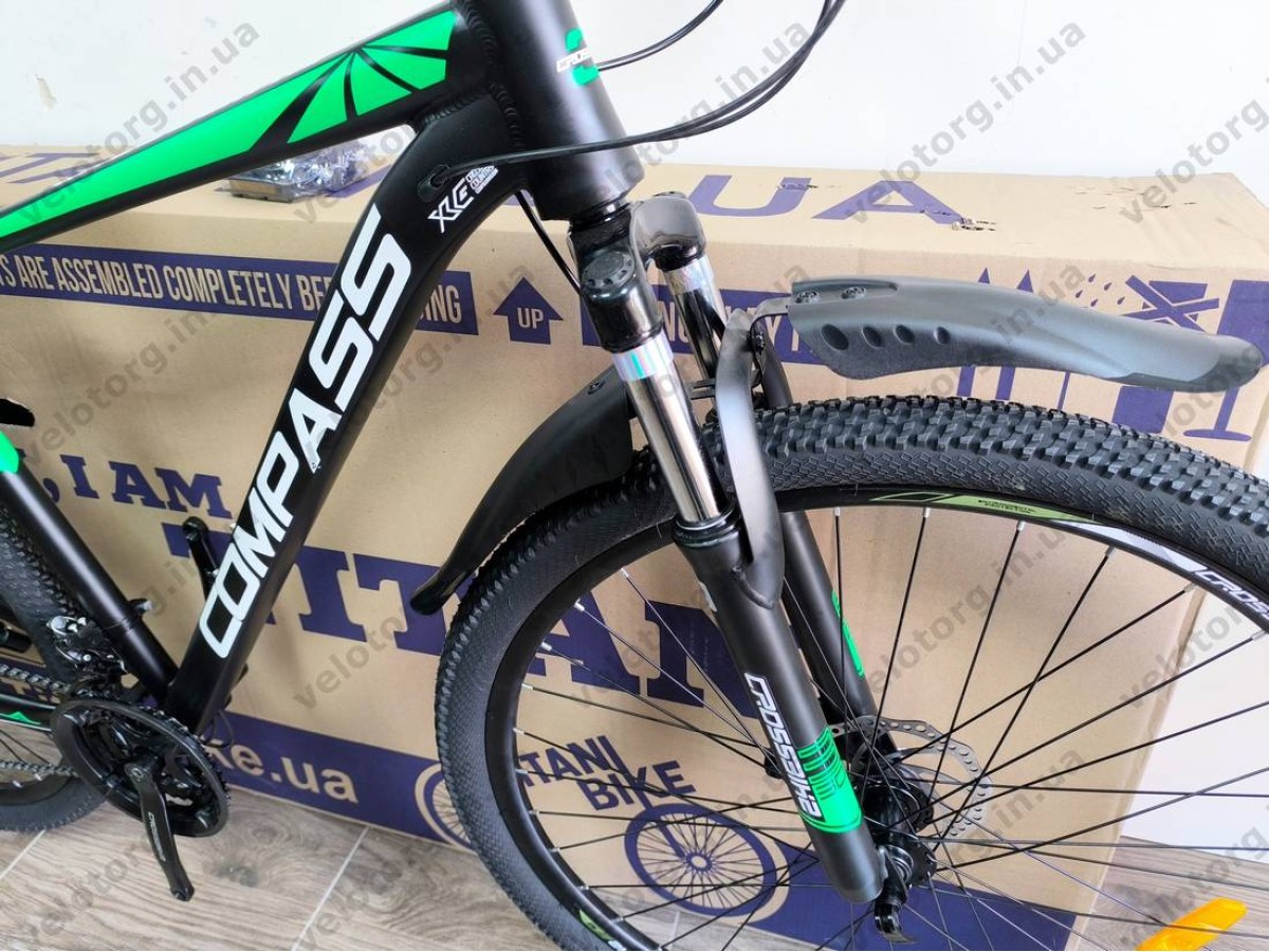 Велосипед Crossbike 29″ Compass рама 20″ black-green