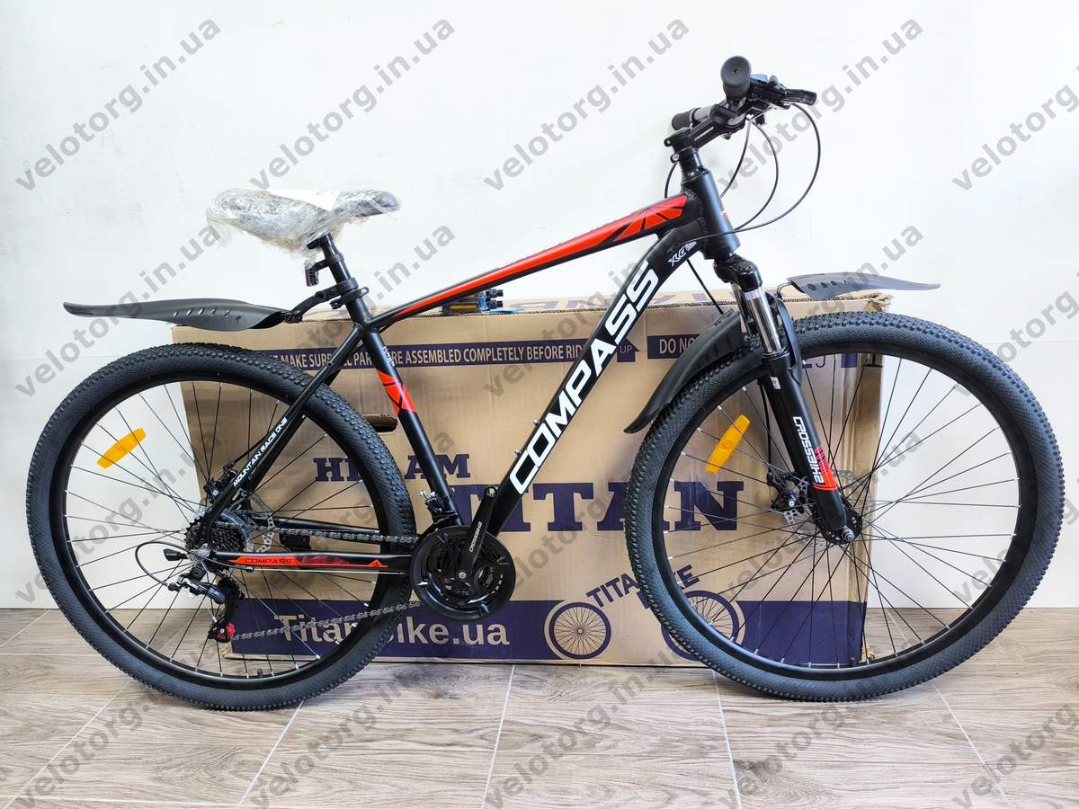 Велосипед Crossbike 29″ Compass рама 20″ black-red
