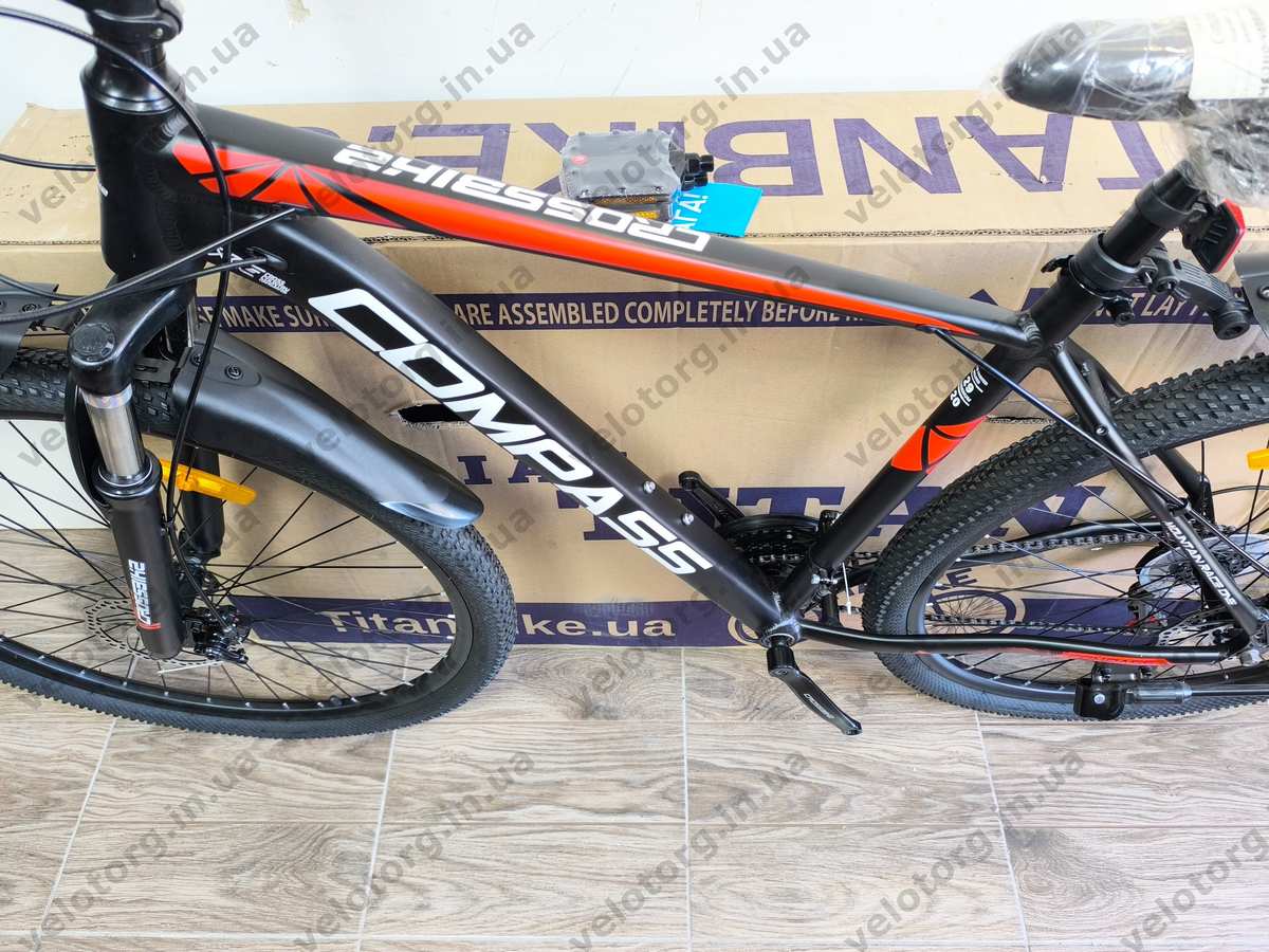 Велосипед Crossbike 29″ Compass рама 20″ black-red