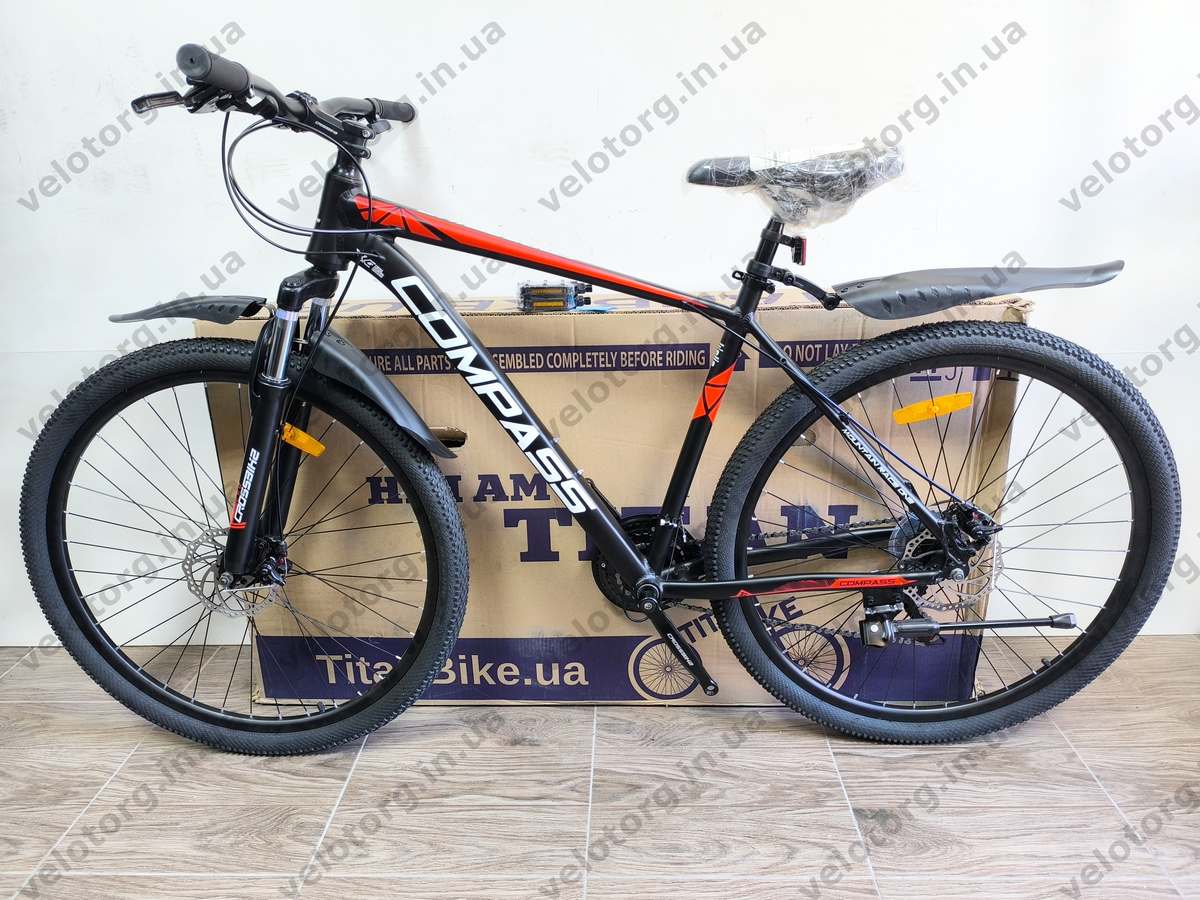 Велосипед Crossbike 29″ Compass рама 20″ black-red
