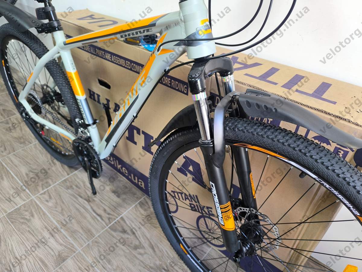 Велосипед Crossbike 29″ Drive 2026 рама 19″ grey-orange