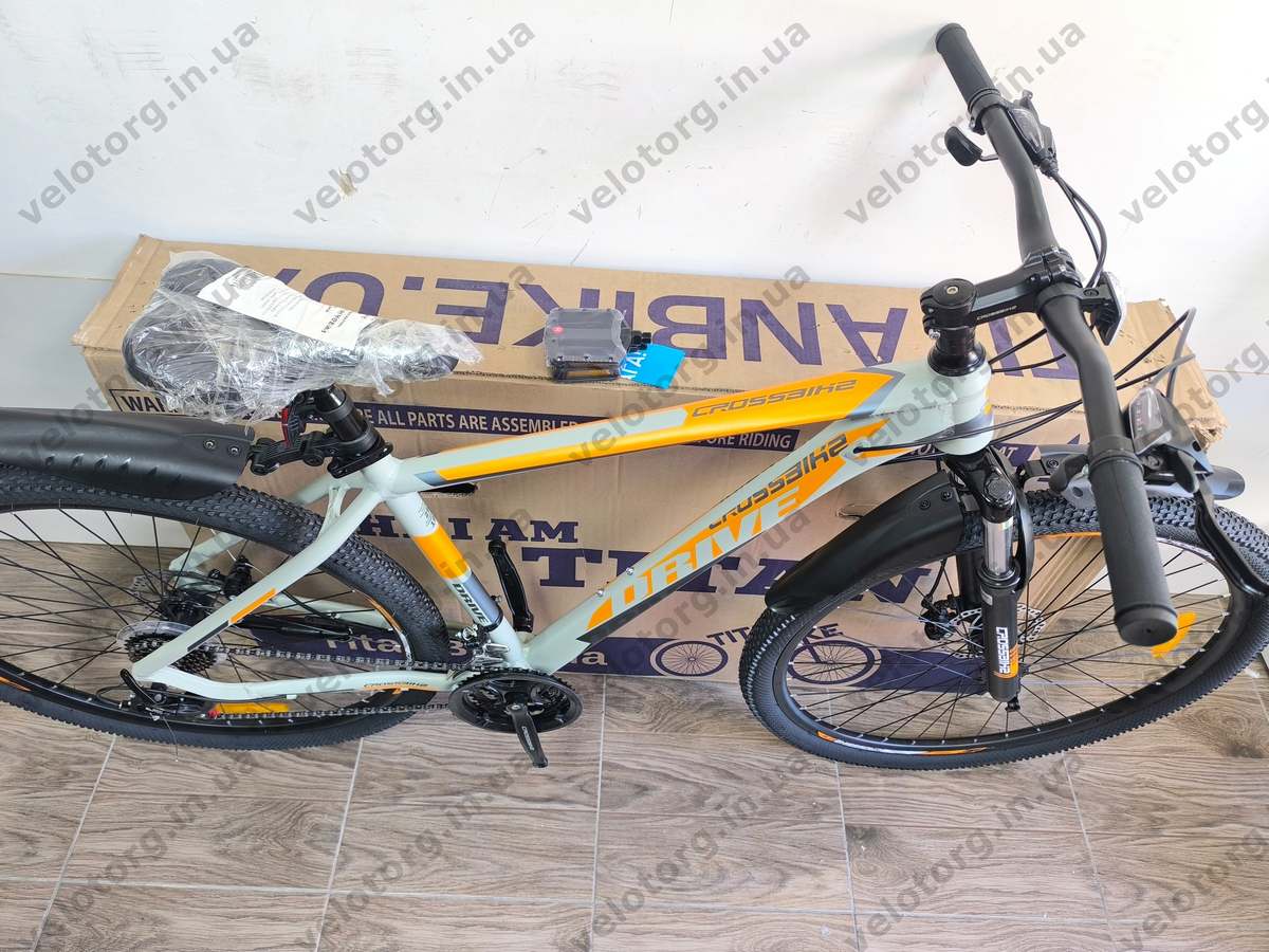 Велосипед Crossbike 29″ Drive 2026 рама 19″ grey-orange
