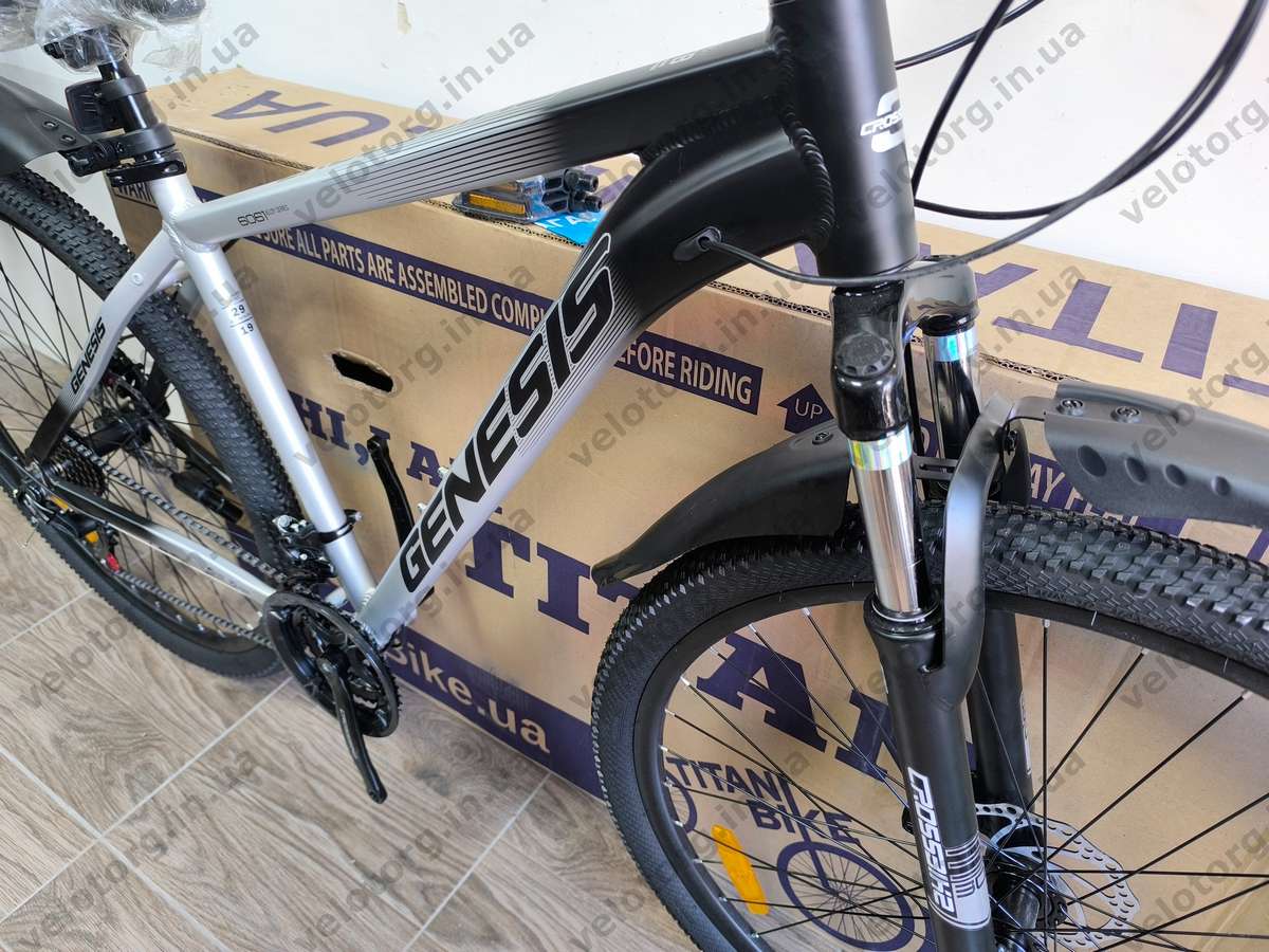 Велосипед CrossBike 29" Genesis рама 19" black-grey 2026