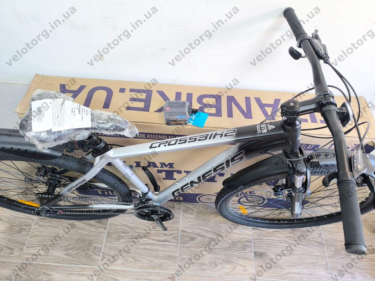 Велосипед CrossBike 29" Genesis рама 19" black-grey 2026