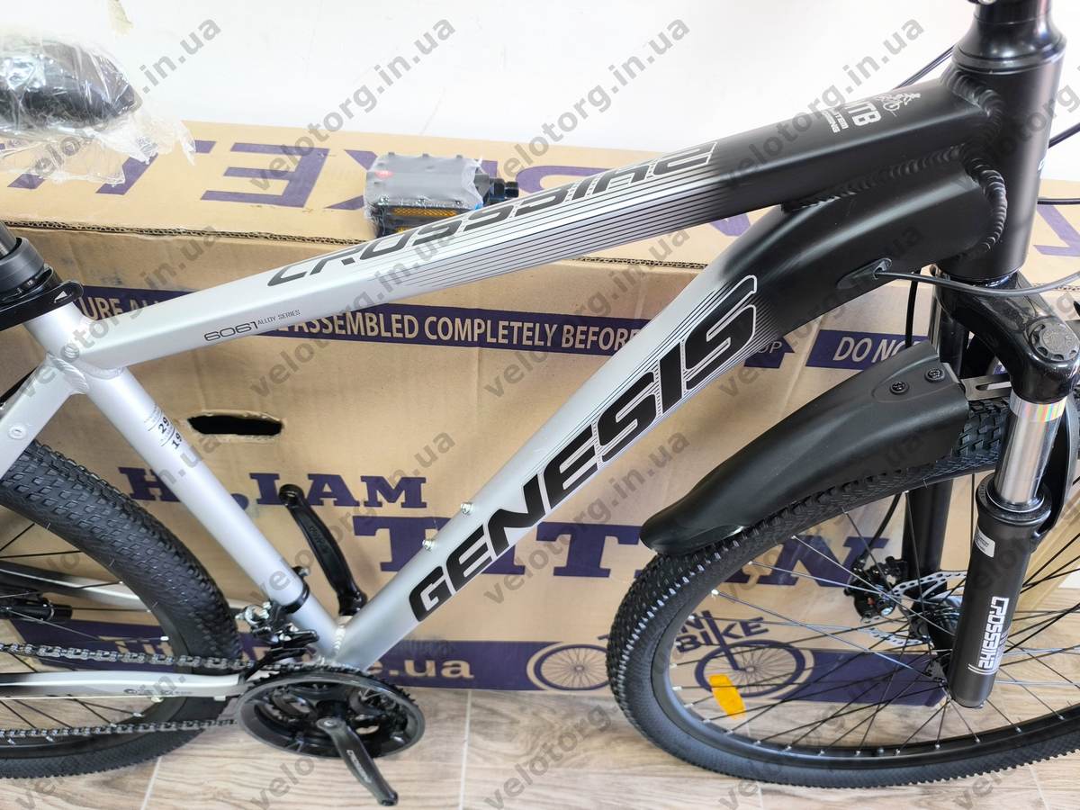 Велосипед CrossBike 29" Genesis рама 19" black-grey 2026