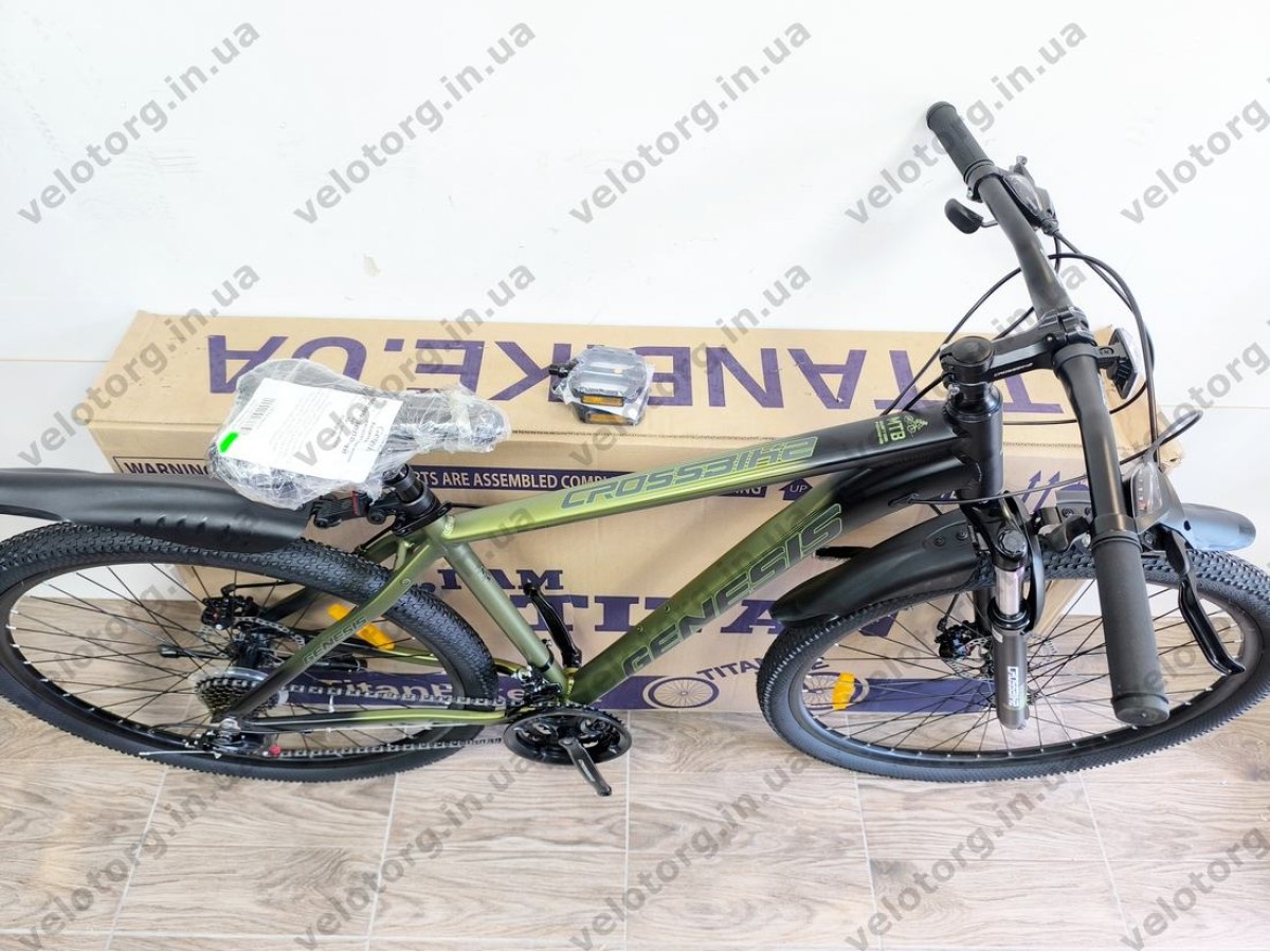 Велосипед CrossBike 29" Genesis рама 19" Black-Green 2026
