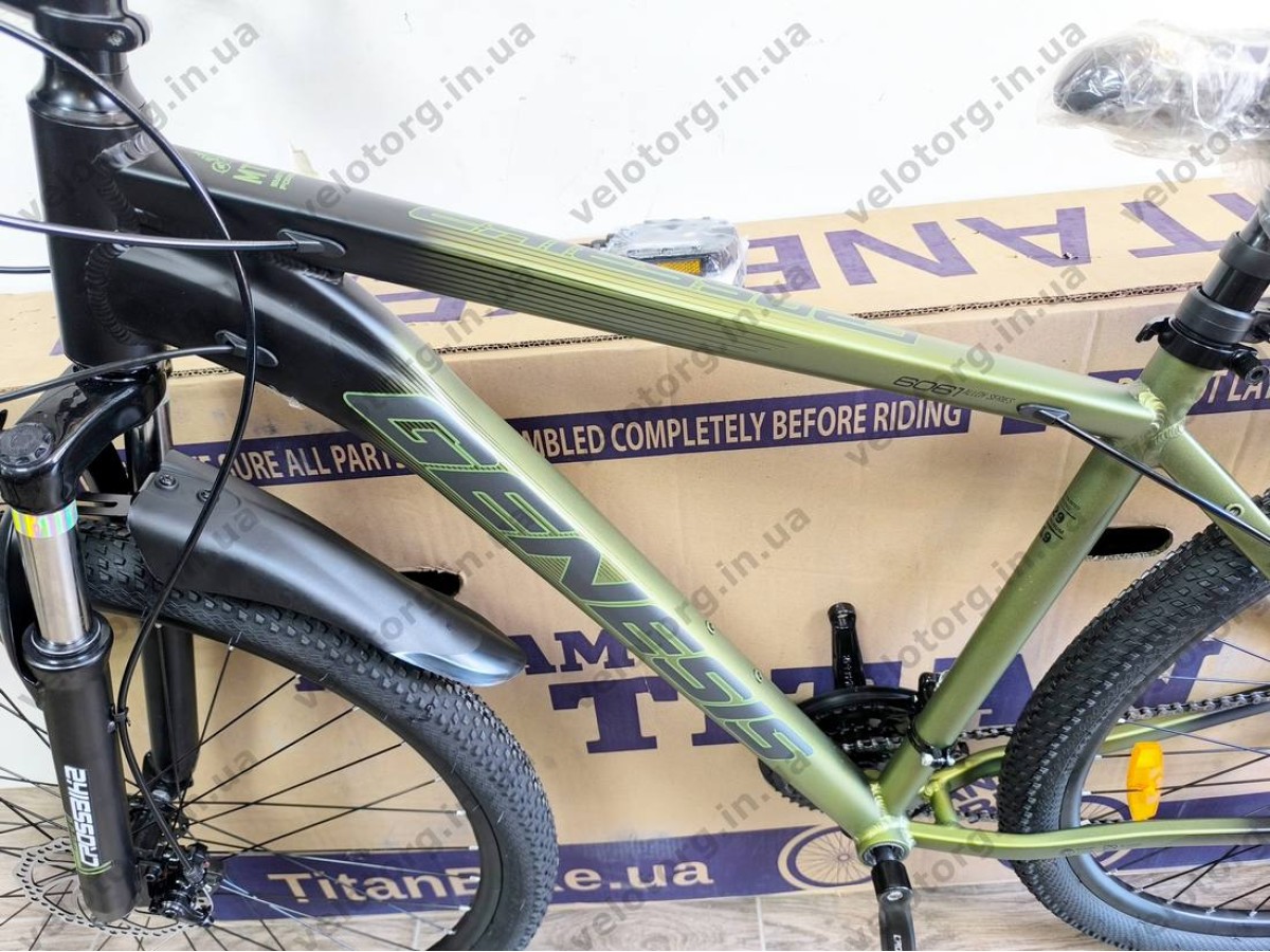 Велосипед CrossBike 29" Genesis рама 19" Black-Green 2026