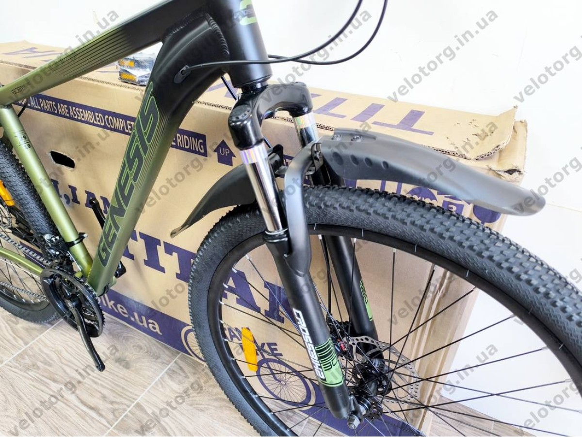 Велосипед CrossBike 29" Genesis рама 19" Black-Green 2026