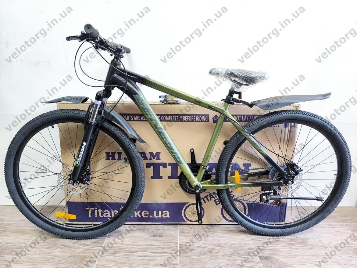Велосипед CrossBike 29" Genesis рама 19" Black-Green 2026
