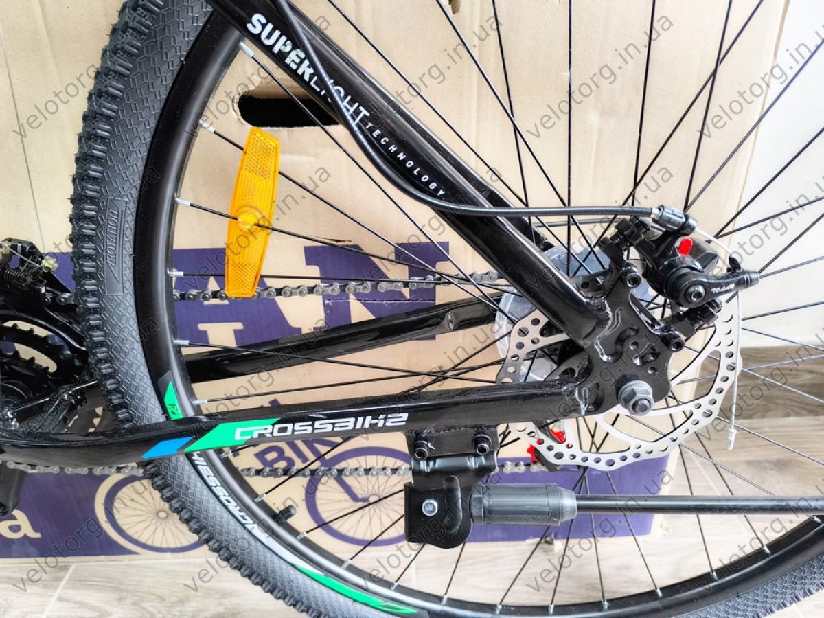 Купити велосипед CrossBike Lion 29" 2025 — рама 19", чорний-зелений