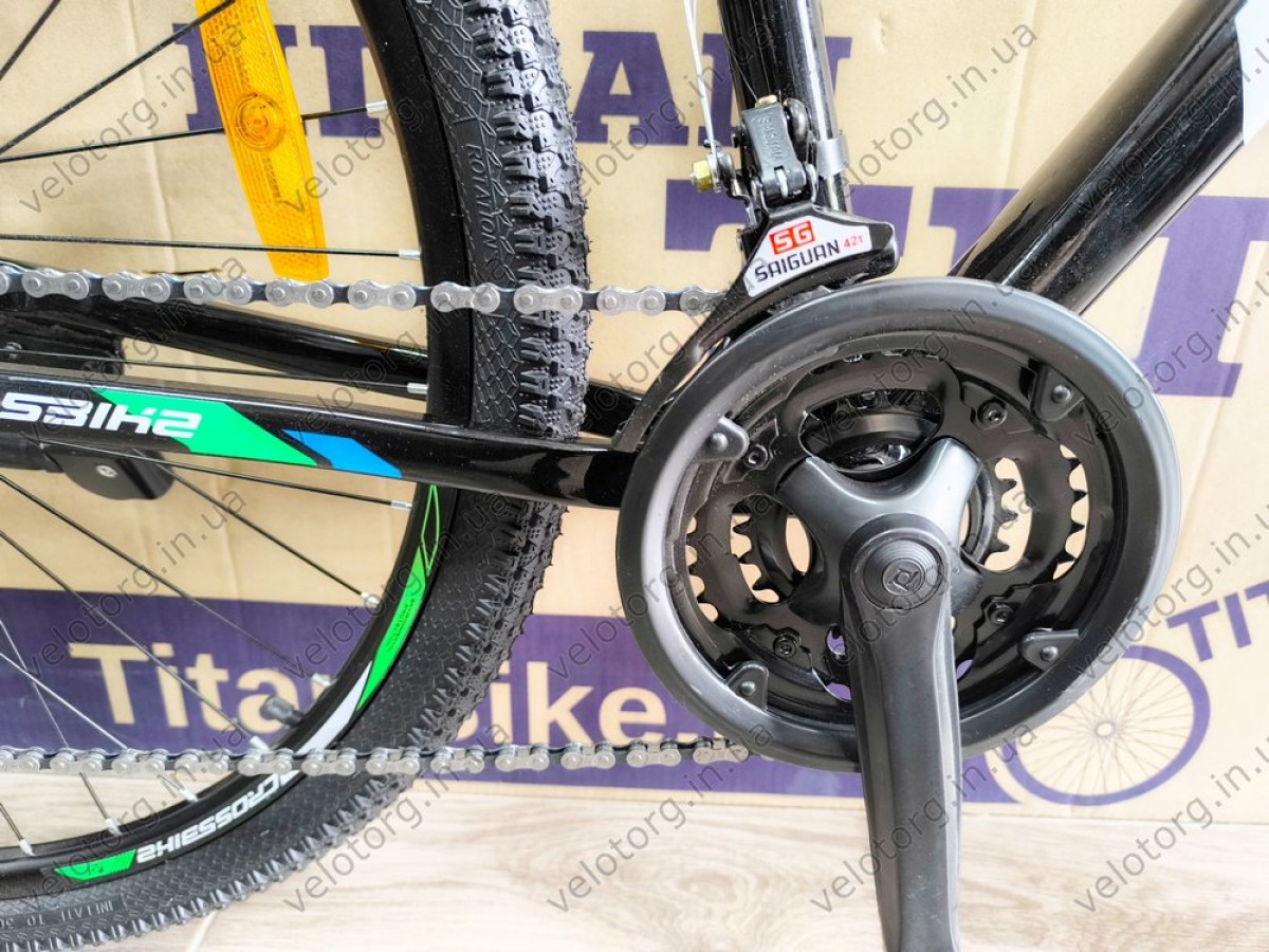 Купити велосипед CrossBike Lion 29" 2025 — рама 19", чорний-зелений