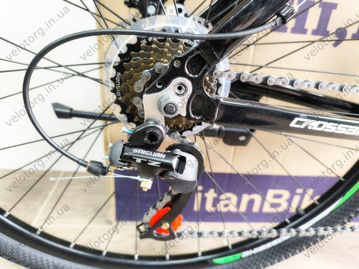 Купити велосипед CrossBike Lion 29" 2025 — рама 19", чорний-зелений