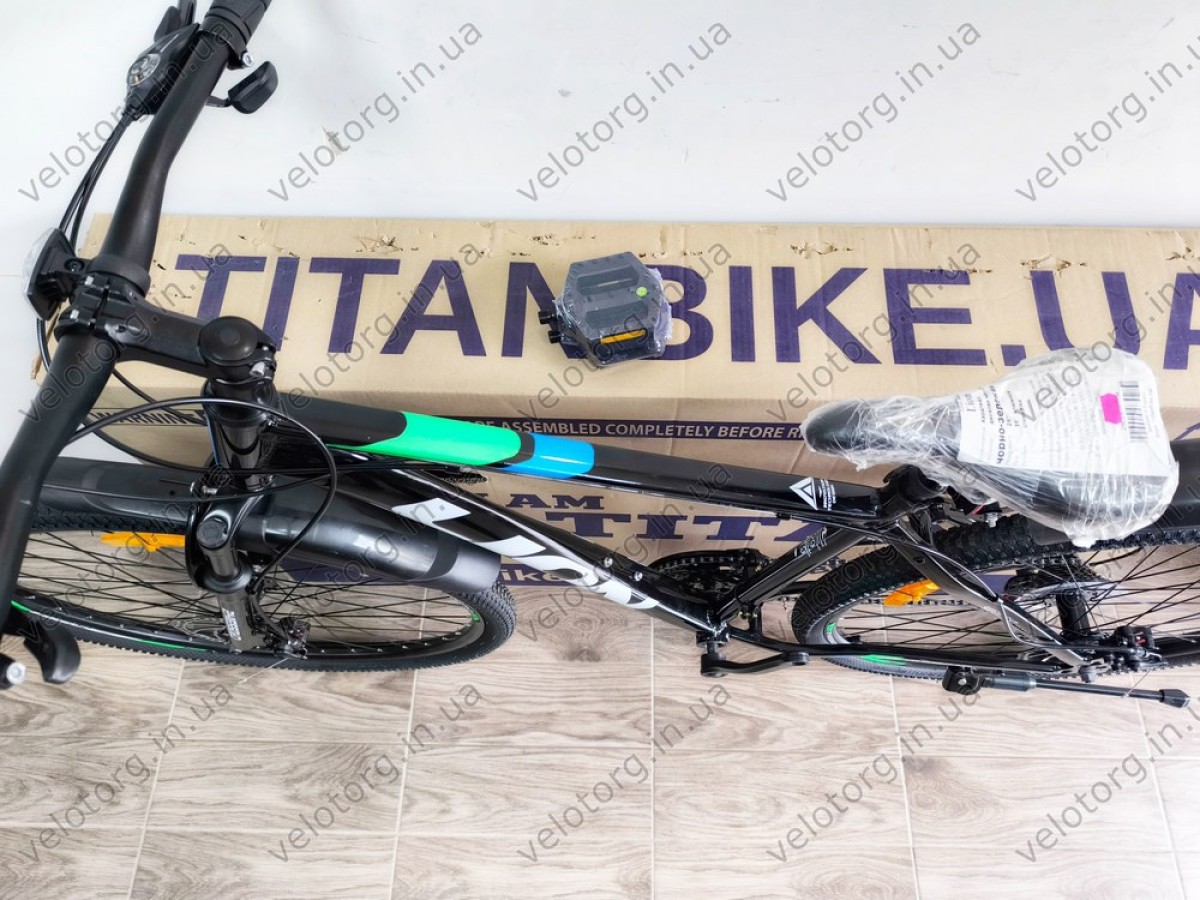 Купити велосипед CrossBike Lion 29" 2025 — рама 19", чорний-зелений