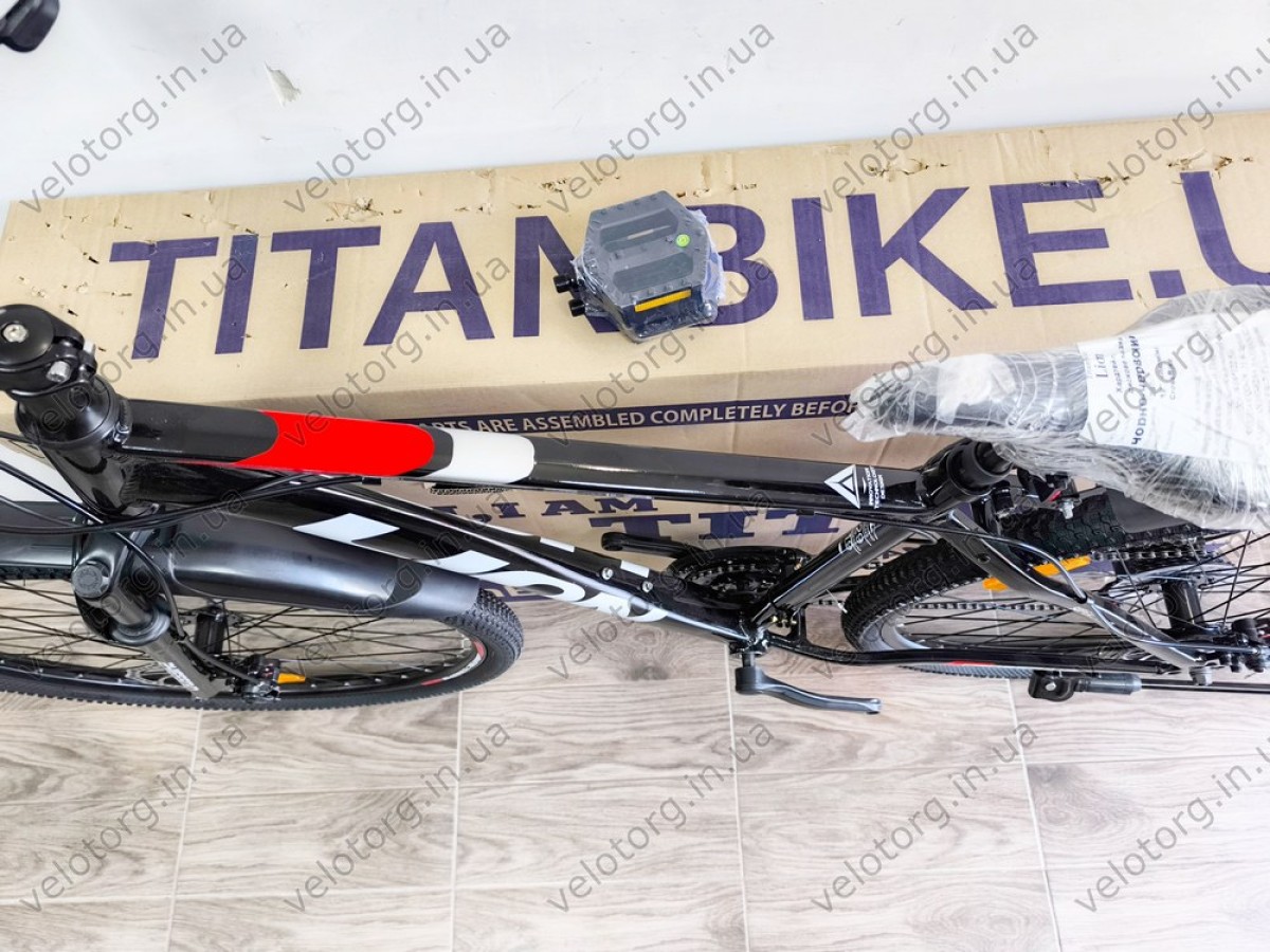 Купити велосипед CrossBike Lion 29" 2025 — рама 19", чорно-червоний