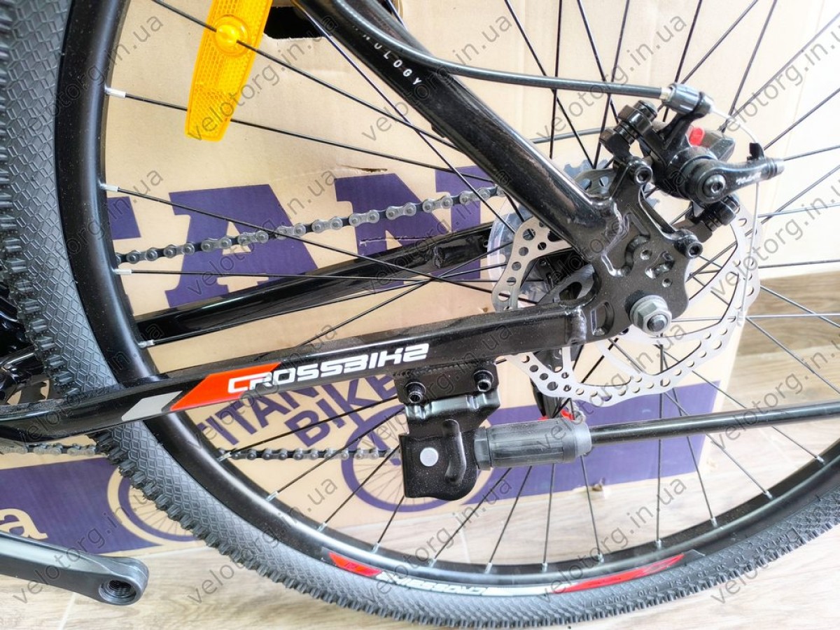 Купити велосипед CrossBike Lion 29" 2025 — рама 19", чорно-червоний