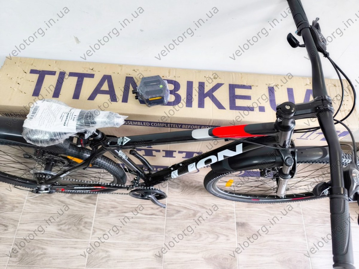 Купити велосипед CrossBike Lion 29" 2025 — рама 19", чорно-червоний