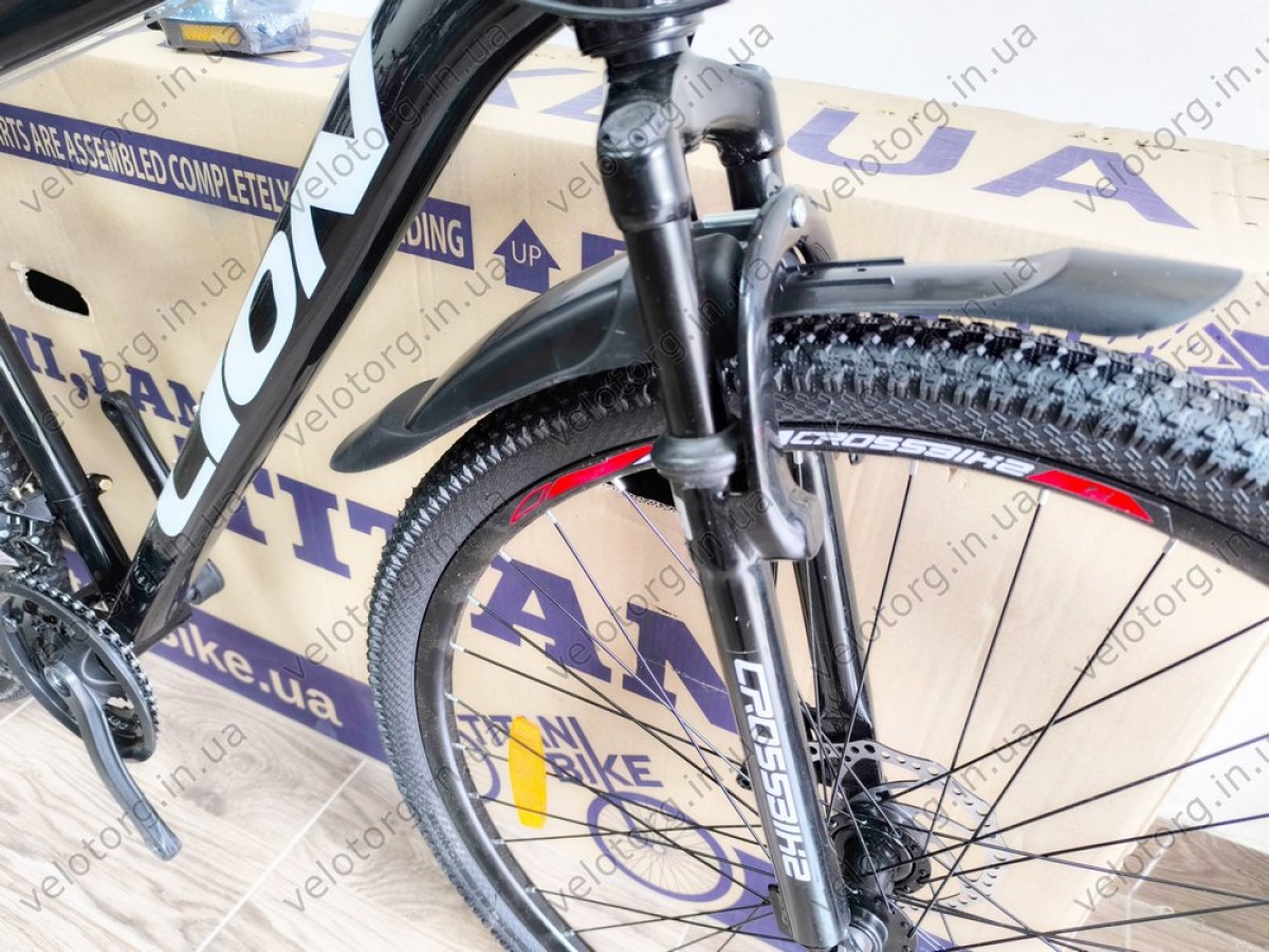 Купити велосипед CrossBike Lion 29" 2025 — рама 19", чорно-червоний