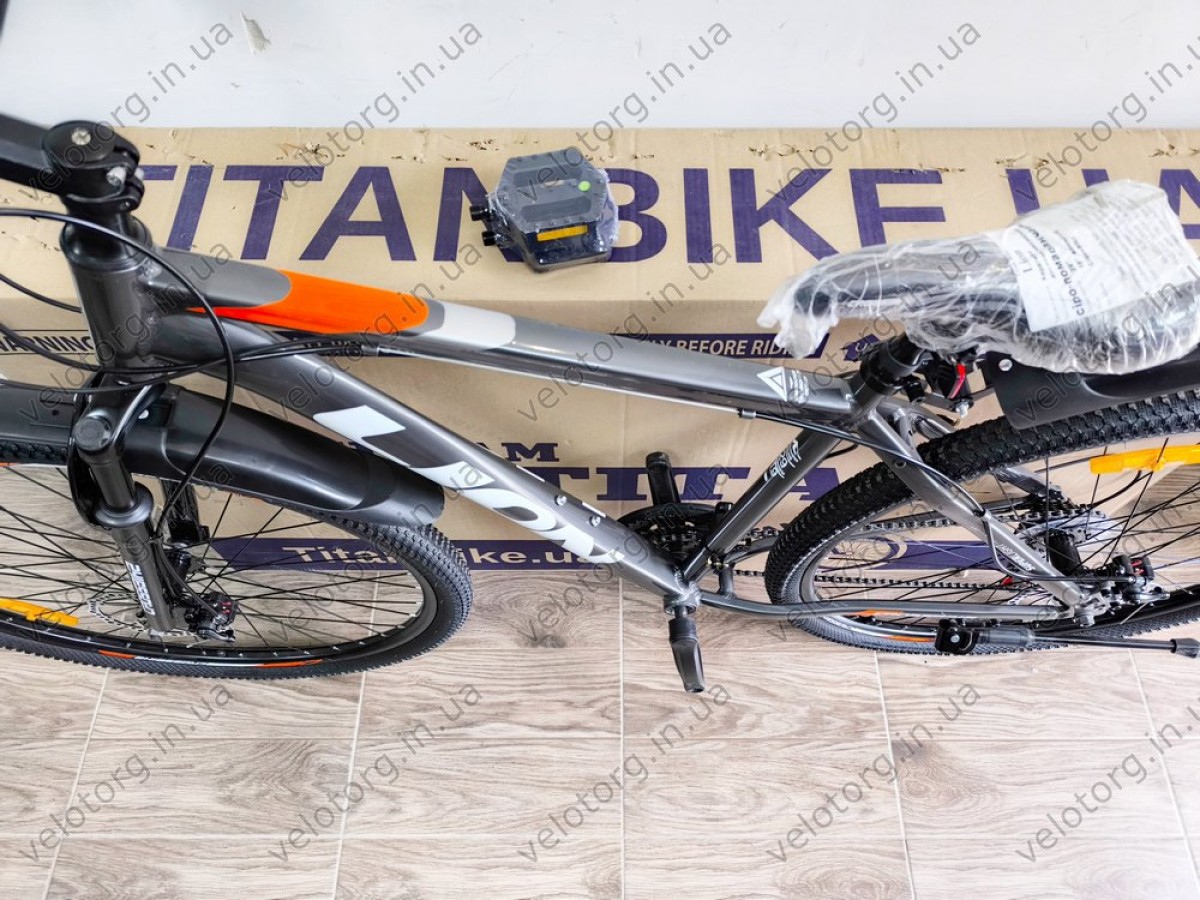 Купити велосипед CrossBike Lion 29" 2025 — рама 19", сіро-помаранчевий