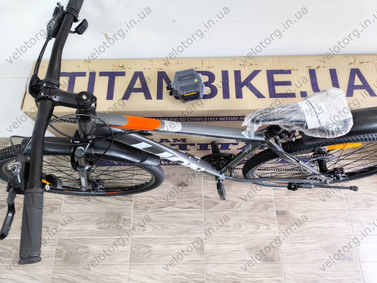 Купити велосипед CrossBike Lion 29" 2025 — рама 19", сіро-помаранчевий
