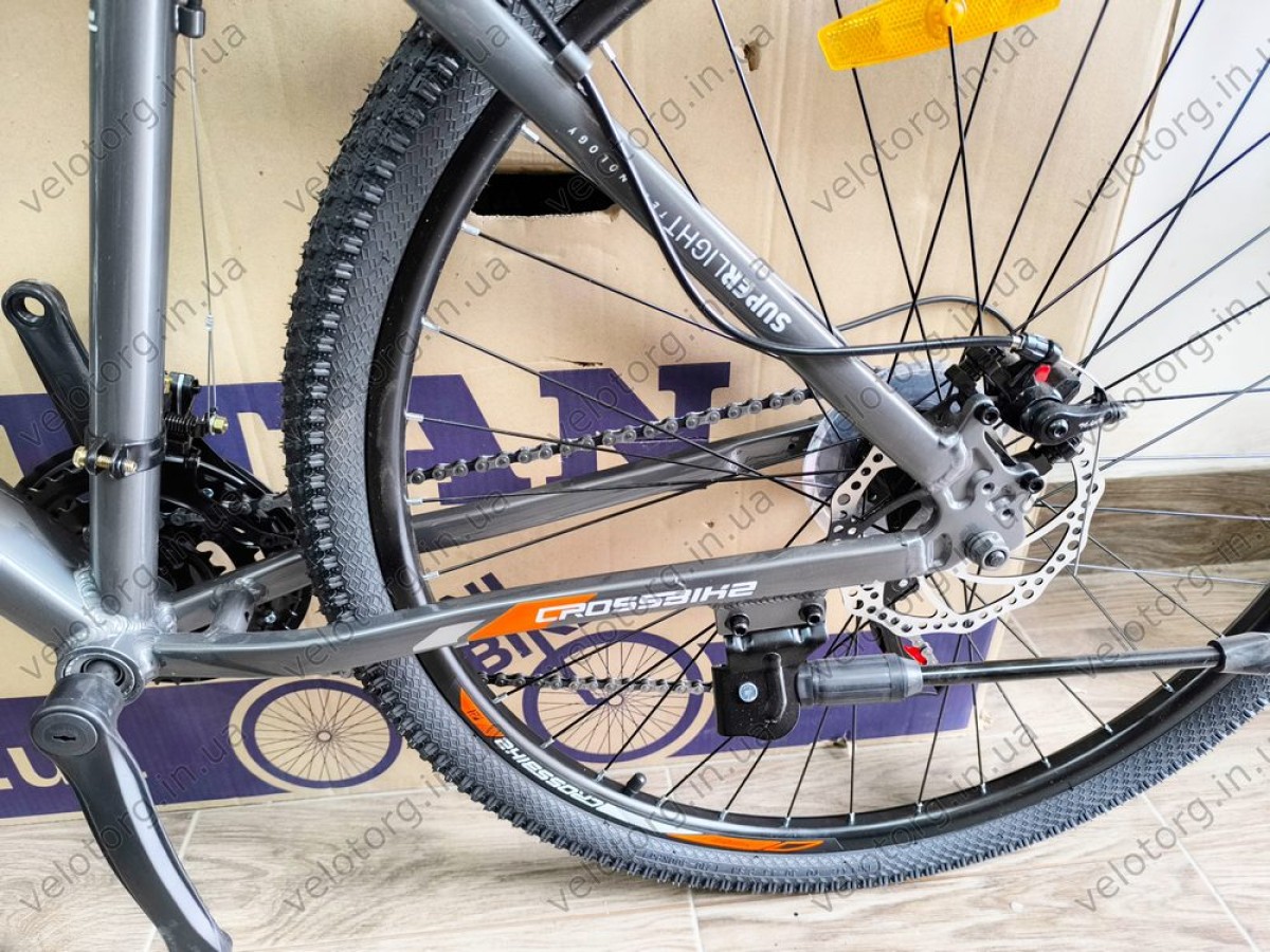 Купити велосипед CrossBike Lion 29" 2025 — рама 19", сіро-помаранчевий