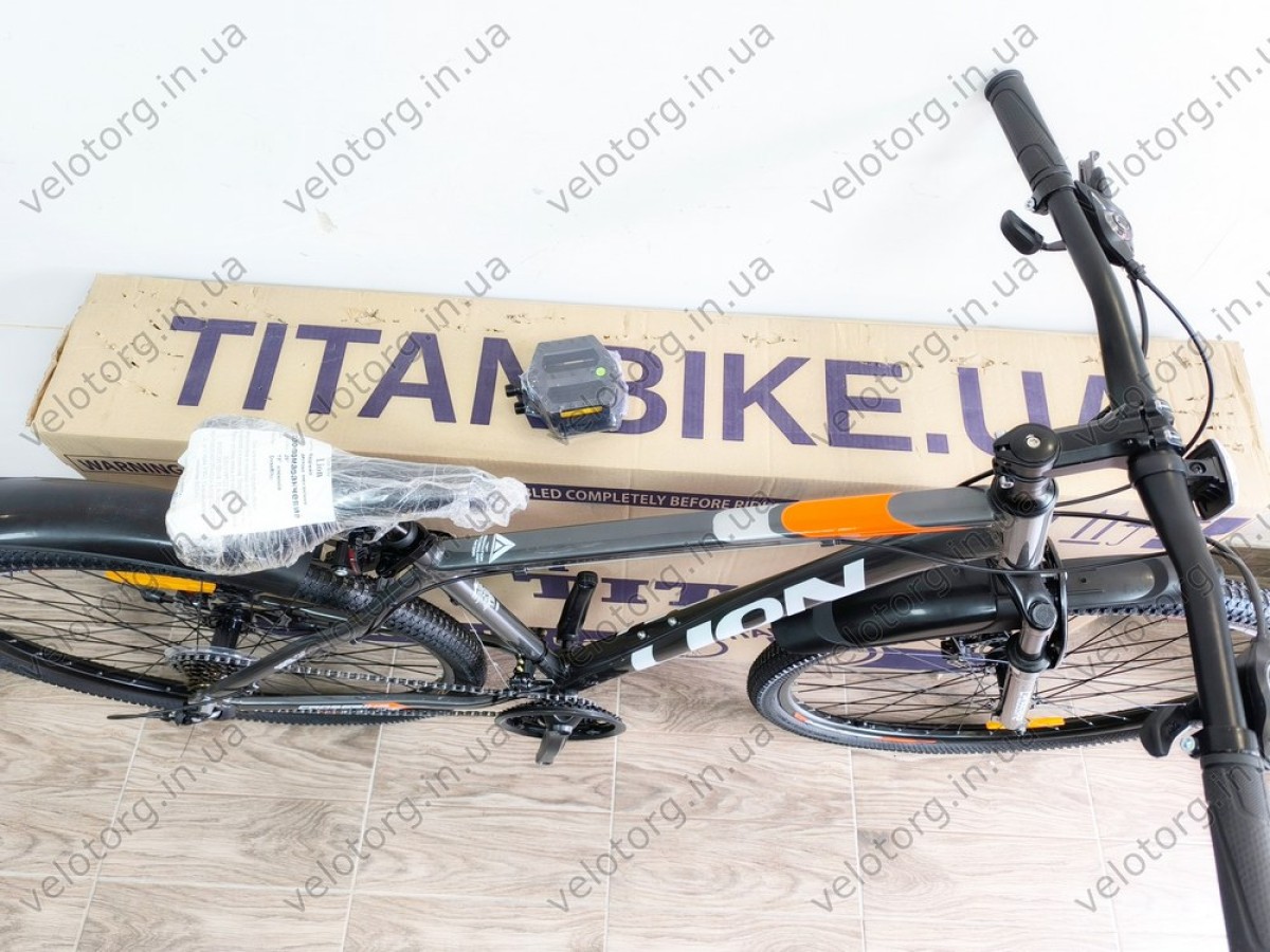 Купити велосипед CrossBike Lion 29" 2025 — рама 19", сіро-помаранчевий