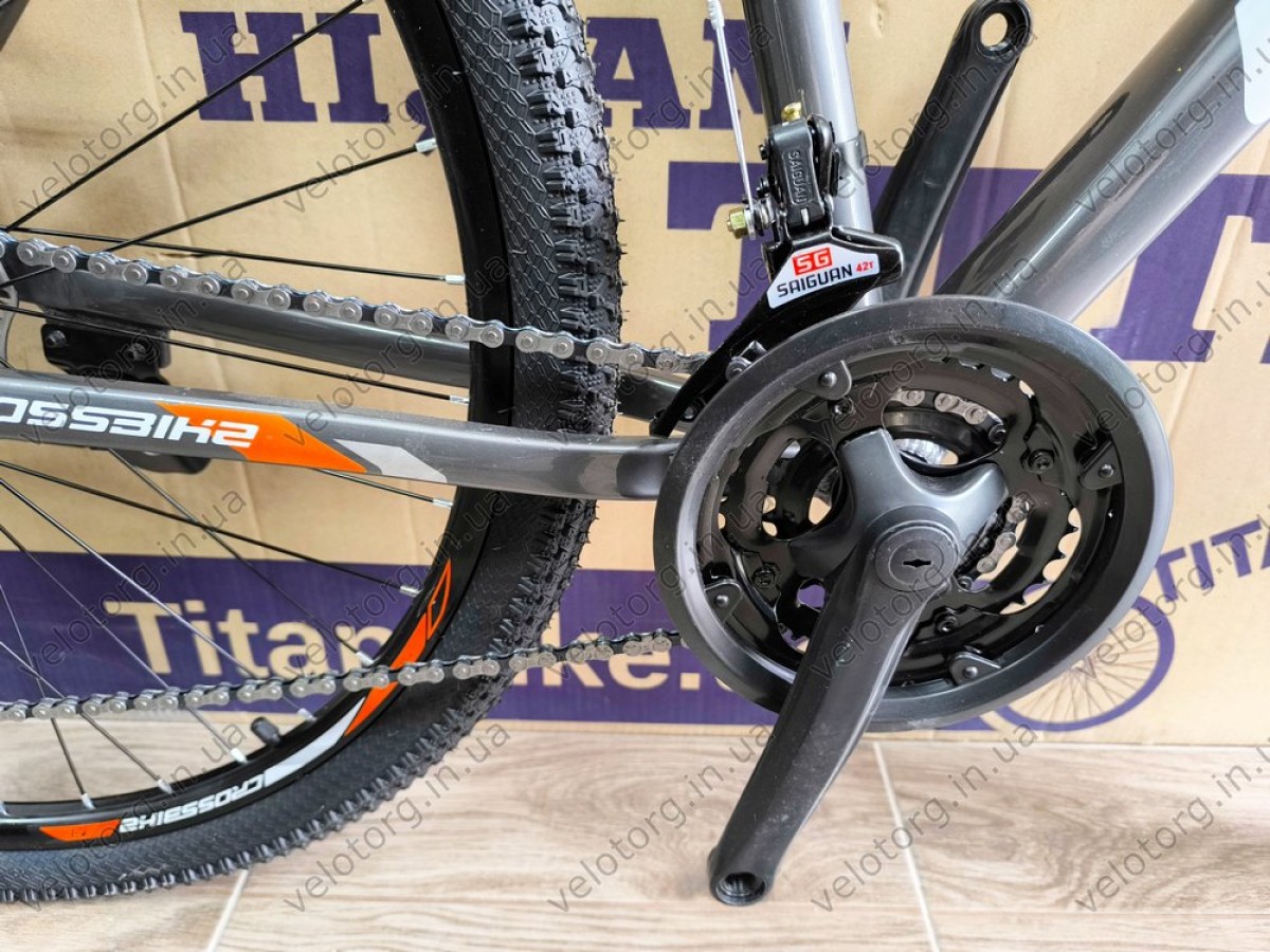 Купити велосипед CrossBike Lion 29" 2025 — рама 19", сіро-помаранчевий