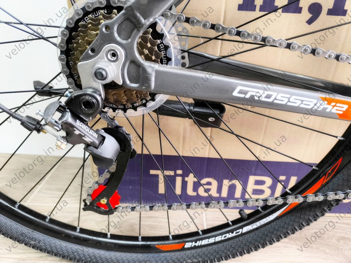 Купити велосипед CrossBike Lion 29" 2025 — рама 19", сіро-помаранчевий