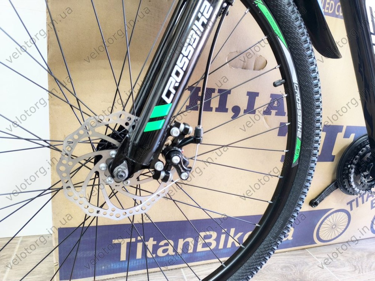 Велосипед Crossbike 29" Pacific 2025 black-green рама 19 — сучасний гірський велосипед 