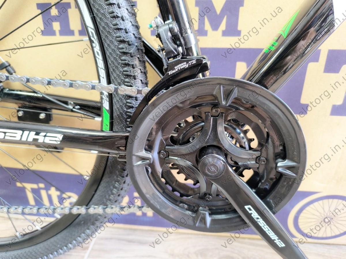 Велосипед Crossbike 29" Pacific 2025 black-green рама 19 — сучасний гірський велосипед 