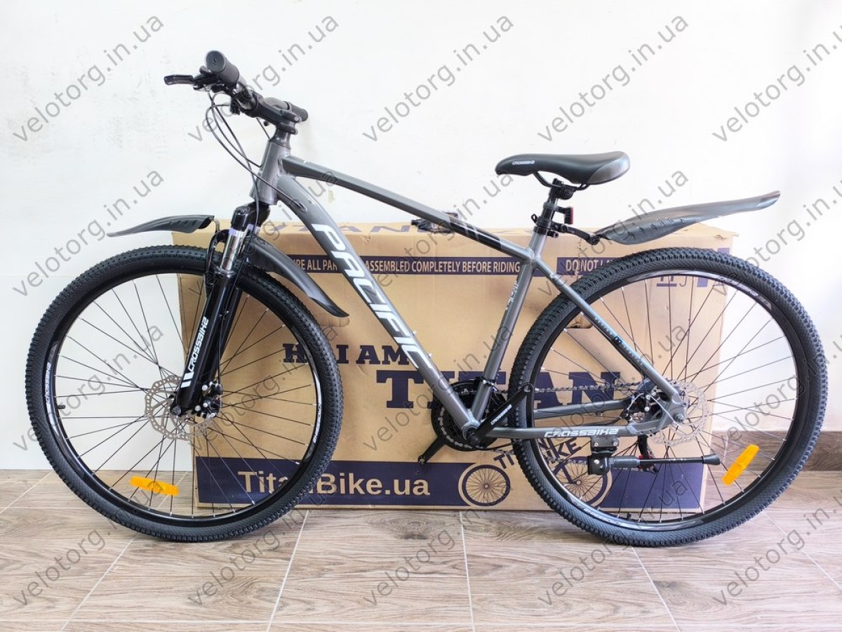 Велосипед Crossbike 29" Pacific 2025 grey рама 19 — сучасний гірський велосипед 