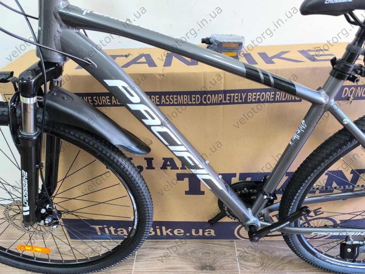 Велосипед Crossbike 29" Pacific 2025 grey рама 19 — сучасний гірський велосипед 