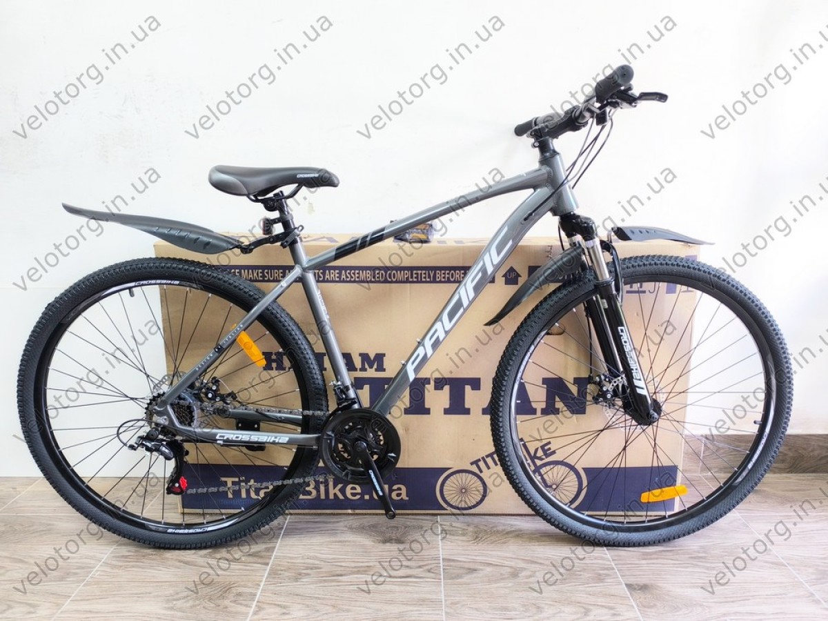 Велосипед Crossbike 29" Pacific 2025 grey рама 19 — сучасний гірський велосипед 