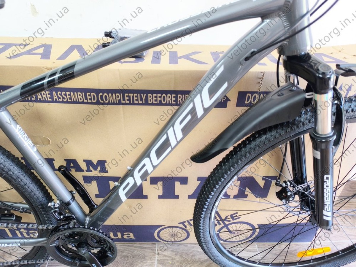 Велосипед Crossbike 29" Pacific 2025 grey рама 19 — сучасний гірський велосипед 