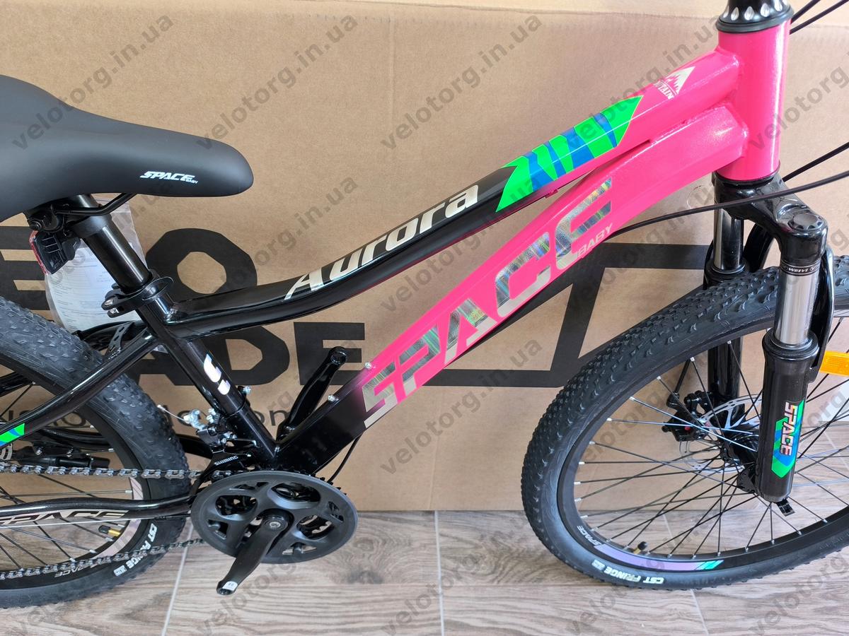Велосипед ST 24" SPACE AURORA DD FR рама-12" рожево-чорний 2026