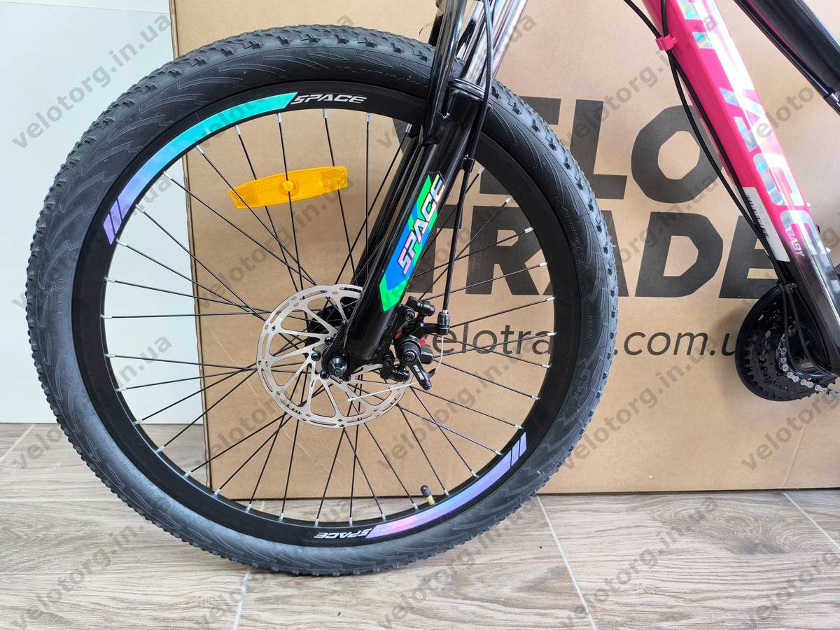 Велосипед ST 24" SPACE AURORA DD FR рама-12" рожево-чорний 2026