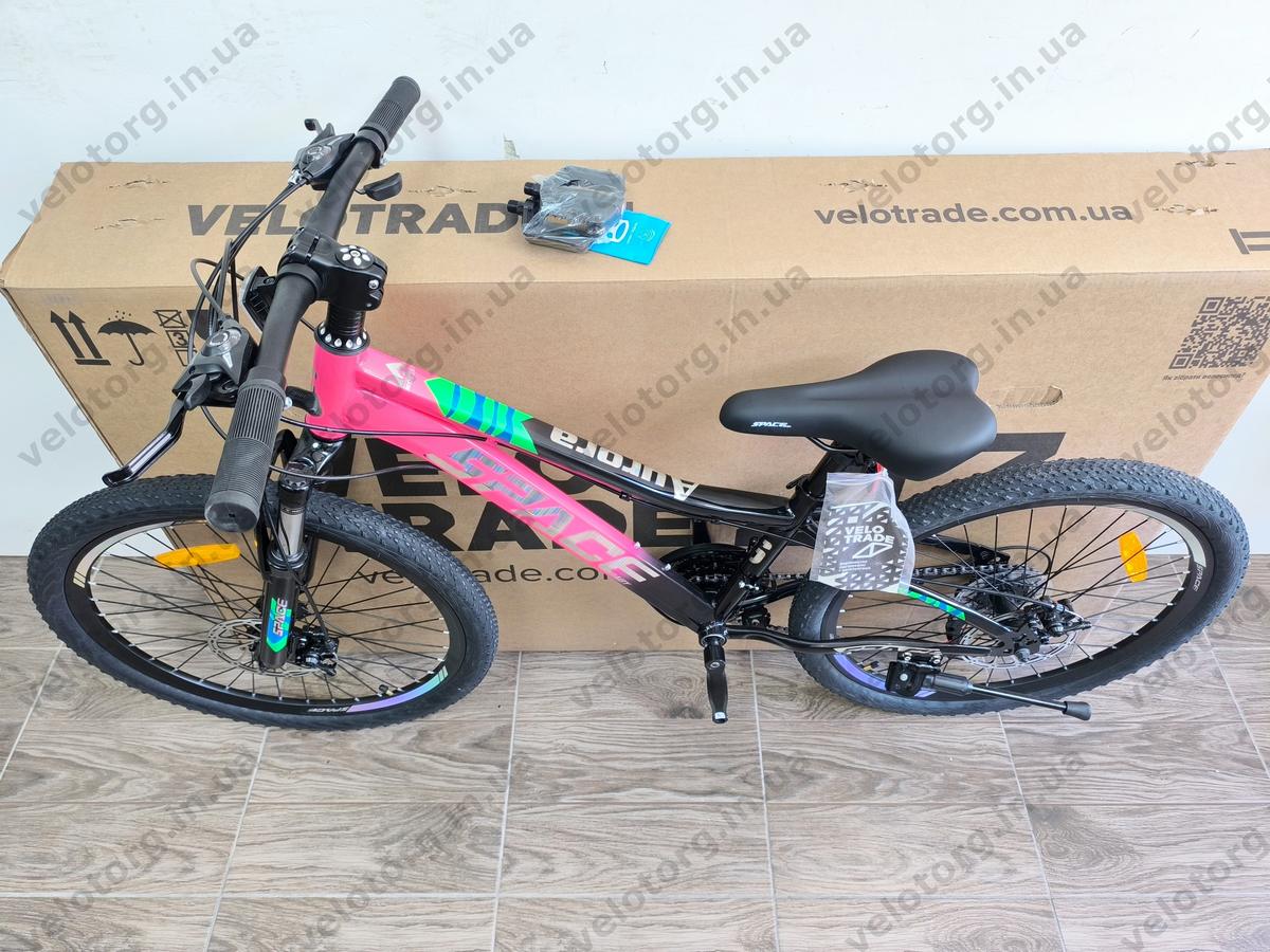 Велосипед ST 24" SPACE AURORA DD FR рама-12" рожево-чорний 2026